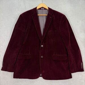 Saddlebred Mens 44R Burgundy Corduroy Heritage Blazer Jacket Sport Coat Casual